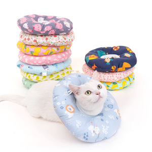 Collar elisabetano de algodón para gatos, protección suave para el cuello, suministros para mascotas, patrón de dibujos animados, uso en las cuatro estaciones - Product Image 2