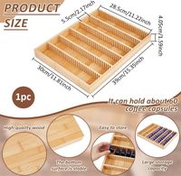 Organisateur de tiroir pour dosettes de café en bambou de qualité supérieure pour le rangement des dosettes de café dans la cuisine, le bureau, la station café