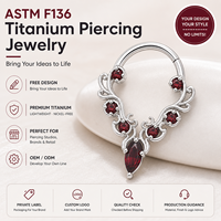 JIAXIN Anneau de nez articulé en titane de qualité implantaire ASTM F136 pour piercing de cartilage, hélix, septum et autres parties du corps