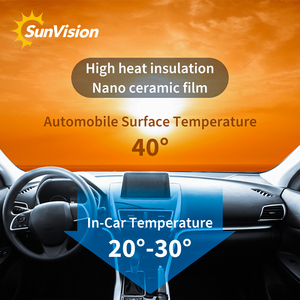 SUN VISION UV99 % IRR90 % ナノセラミックフォイルロール1.52 * 30m接着剤残留物なし自己接着性ソーラー断熱ウィンドウティントフィルム - Product Image 5