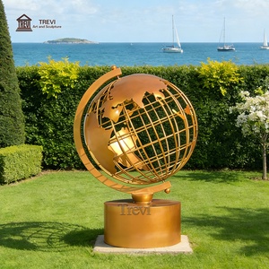 Jardín al aire libre Gigante Plata <span class=keywords><strong>Bolas</strong></span> <span class=keywords><strong>de</strong></span> metal Estatua Acero inoxidable <span class=keywords><strong>Mundo</strong></span> Globo Escultura - Product Image 1