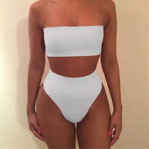 Bikini Bandeau liso de 2 piezas para mujer, traje de baño Sexy para chica, conjunto de parte inferior superior