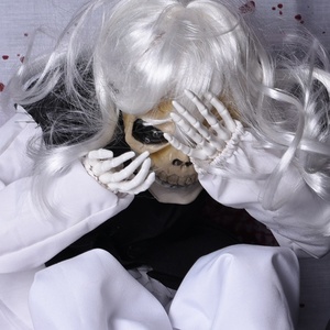 Décoration d'Halloween fantaisie en coton et plastique, fantôme féminin pleurant, accessoires de farce pour bars, KTV, Escape Room, Asile, vibrant, pour usage intérieur - Product Image 4