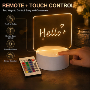 USB Acrylic Night Light LED Writing Board 3D Message Lamp Reusable Memo Board Bedroom Bedside Decoration <b>Gift</b> - Product Image 1