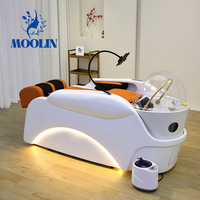 Lit de spa capillaire et fauteuil de massage MOOLIN de qualité professionnelle avec fonction électrique, en cuir PU, lit de massage thaïlandais pour shampoing, idéal pour l'hôtellerie