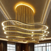 Lustre de terrasse en forme de hall d'hôtel contemporain pour Villa Club Mall Hall Éclairage LED personnalisé Escalier de salon en duplex