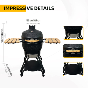 KIMSTONE 2026 Nuevo Modelo de Parrilla de Cerámica de 22 Pulgadas, Ahumador para Barbacoa al Aire Libre, <span class=keywords><strong>Asador</strong></span> <span class=keywords><strong>Kamado</strong></span> Todo en Uno para Jardín, Patio y Cocina al Aire Libre - Product Image 3