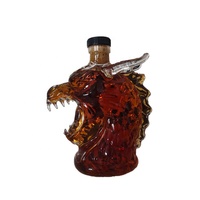 Carafe en verre borosilicate miniature artisanale de 300 ml pour brandy, whisky, tequila, vodka, tête de dragon, bouteille animale, 12 bouteilles du zodiaque