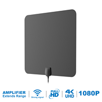 Antenne TV intérieure multifonctionnelle AN-1002, amplificateur, plage de fréquences 174-240/470-860 MHz, gain 5-28 dBi, connecteur mâle F, câble de 3 m