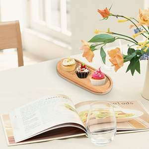 <span class=keywords><strong>Plateau</strong></span> <span class=keywords><strong>de</strong></span> service ovale en bois d'acacia écologique pour charcuterie, fromages, sushis, fruits, desserts, apéritifs et collations - Product Image 3