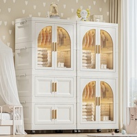 Installation rapide tout-petits commode placard porte ouverte PP bébé vivant jouet en plastique armoire de rangement pliante