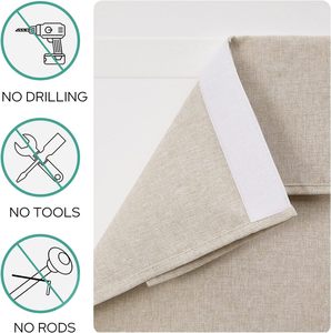DaiRui gancio magico senza trapano in lino in poliestere tenda isolamento termico cravatta fascia porta tenda completamente oscurante - Product Image 3