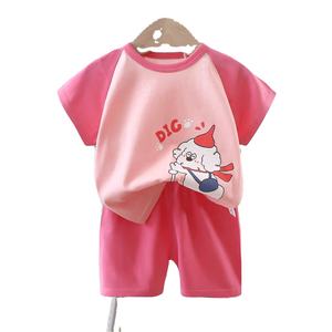 High Quality 2024 Summer <strong>Kids</strong> <strong>Cartoon</strong> <strong>T</strong>-<strong>shirt</strong> and Denim Short Jeans 2pcs Clothing Set - Product Image 1