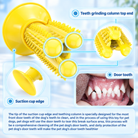Jouet brosse à dents pour chien avec ventouse - Jouet à mâcher en caoutchouc qui aide à la dentition et au nettoyage des dents des chiens - À utiliser avec du dentifrice pour chien