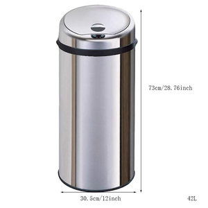 Best Quality 40-Liter Smart <b>Automatic</b> Stainless Steel Sensor Trash Can Garbage Dustbin Waste <b>Bin</b> with Lid for Kitchen or Office - Product Image 2