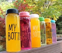Bouteille en plastique PET réutilisable de 500ml Mon activité de promotion en plein air pour l'eau froide Logo personnalisable Articles divers ménagers