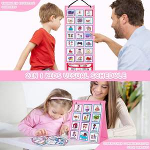 Cartes d'horaire créatives de vente chaude Arrangement allemand anglais éducatif apprendre à planifier le calendrier visuel des enfants - Product Image 6