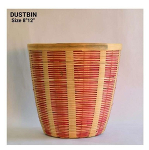Stylish Bamboo Trash <b>Bin</b> with Natural Woven Texture for Bathroom Vanity <b>Bedroom</b> Corners Office Spaces and Everyday Indoor Waste - Product Image 2
