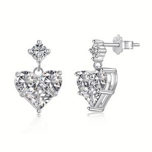 Conjunto de Collar y Pendientes de Zirconia Cúbica con Corte Corazón, Plata 925 con Baño de Rodio, Joyería Clásica para Mujer, Regalo para Fiesta - Product Image 4