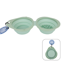 Bol à double alimentation lente pliable pour chien, bol de voyage pliable pour chien, bol à eau pour animaux de compagnie