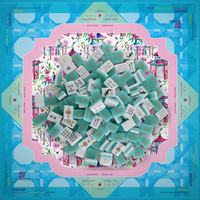 Jeu de Mahjong américain Pagoda Watercolor Ocean, tapis de Mahjong, 160 tuiles en acrylique vert à 2 couches, dos en coquille dorée, pour cadeau de pendaison de crémaillère