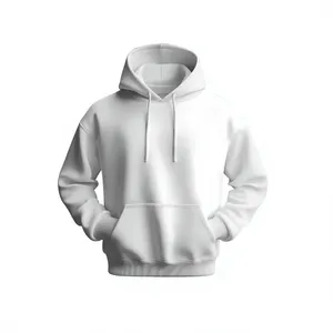 Sweat à capuche en molleton imprimé par transfert thermique pour homme, rose uni, à manches régulières, tricoté, sans doublure, pour l'hiver, 100 % coton - Product Image 4