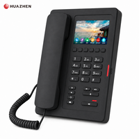 Téléphone d'hôtel H5W noir pour chambre d'hôtes, téléphone IP SIP avec écran couleur de 3,5 pouces, 6 touches de numérotation rapide, appel vidéo Wi-Fi, PoE, 2 lignes SIP, point d'accès