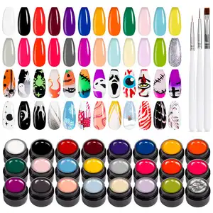 BOZLIN 26 Color 5ml High Pigment Soak Off UV LED No Wipe Gel Polish Nail Paint Gel for Nail Art