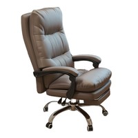 Chaise de bureau rotative en cuir avec coussins de jambe Chaise de jeu exécutive familiale de style moderne, ergonomique, confortable et douce