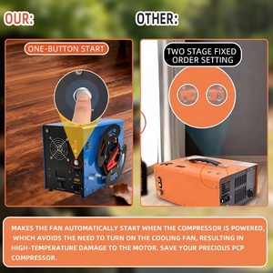 SolidTop 220/110/12V 4500PSI Zuigerpomp Draagbare Olievrije Auto-Stop 300bar voor Duiken <span class=keywords><strong>PCP</strong></span> Luchtcompressor - Product Image 5