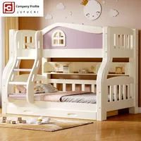 Lit superposé minimaliste en bois massif YQ YQ-35 pour enfants, lit double pour garçons et filles, lit multifonctionnel pour petit appartement