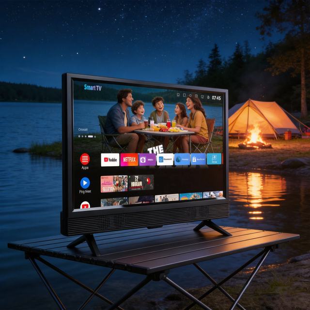 22 Inch Android WiFi Smart TV with Rechargeable Battery HD1080p FHD Portable LED HDTV CE ROHS Certified for Input