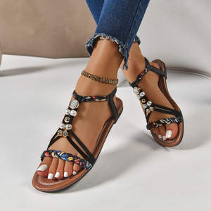 <span class=keywords><strong>2026</strong></span> Yaz Yeni Şık Sandaletler Yuvarlak Burunlu Dokuma Moda Dış Mekan Düz Sandaletler Büyük Beden Günlük Kadın Sandaletleri - Product Image 6