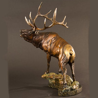 Vente en gros de petite sculpture de lion en bronze, figurine de lion en bronze coulé polie à la main pour décoration de table, cadeau, artisanat