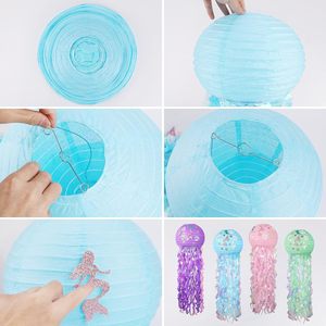 Vente flash <span class=keywords><strong>2024</strong></span> - Lanternes en papier à thème méduse - Décorations de fête DIY - Petites décorations de fête - Product Image 3