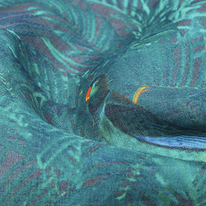 Pañuelo de tul palestino con patrón de pájaros en Bambú, pañuelo de bolsillo de lino puro con dobladillo enrollado a mano emitido - Product Image 2