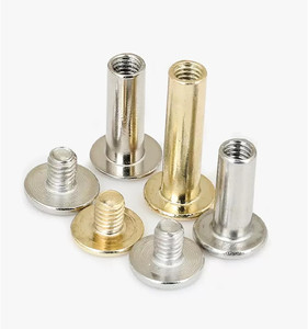 Tornillo de unión Chicago personalizado de cabeza delgada para reparación de cuero, remache de poste sólido para cinturones - Product Image 3