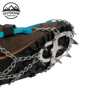 Ensemble <span class=keywords><strong>de</strong></span> Crampons à rayures antidérapantes pour chaussures et bottes, en acier inoxydable, pour homme et femme, 13 pointes pour la randonnée et la <span class=keywords><strong>pêche</strong></span> - Product Image 2