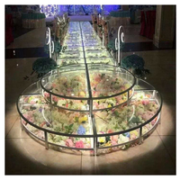 Plateforme de scène en verre de luxe KAVI pour mariage, LED transparente en plexiglas, magnifique, 60x60cm, extérieur