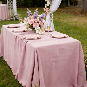 Cotton Solid Color Soft Rustic Frayed Edge Reusable Wedding <b>Party</b> Outdoor Dining Decoration <b>Tablecloth</b> - Product Image 4