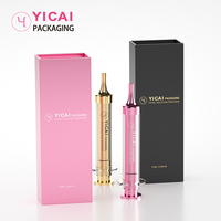 Nouveau Design rose or de luxe 10ml seringue de sérum de crème pour les yeux pour cosmétique PETG flacon de pompe Airless avec emballage de boîte personnalisée