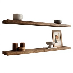 Wooden <b>Wall</b> <b>Shelves</b> <b>Wall</b> <b>Mounted</b> Storage Rack Living Room Modern Double Tier Portable Durable Home Decor - Product Image 1