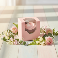 Boîte à cupcakes personnalisée en papier, boîte à emporter, boîte d'emballage avec fenêtre