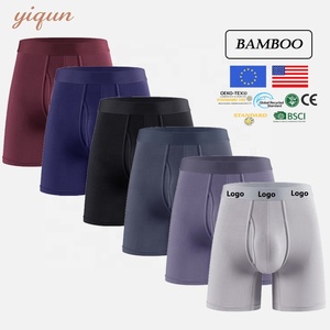 Mutande da Uomo Premium <span class=keywords><strong>in</strong></span> Bambù, Boxer a Gamba Lunga Traspiranti con Apertura Frontale, Vita Media, Personalizzabili con Logo, Vendita all'Ingrosso - Product Image 1