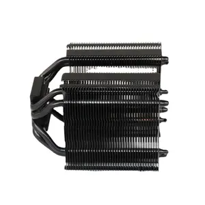 Hoge Efficiëntie Zwarte Cpu Koelventilator Aluminium Rits Vinnen Koellichaam 4 Heat Pipe Cpu Koellichaam Voor Computer Radiator