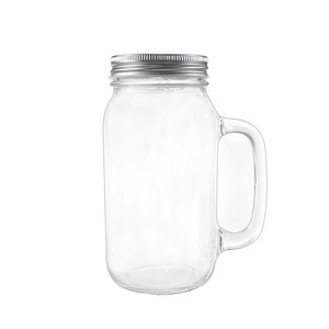 <strong>Wholesale</strong> 12oz / 16oz / 32oz Logo Printed Plain Glass <strong>Mason</strong> <strong>Jar</strong> Drinking Cups / Mug With Handle and Straw Lid Twist Off Lid - Product Image 5