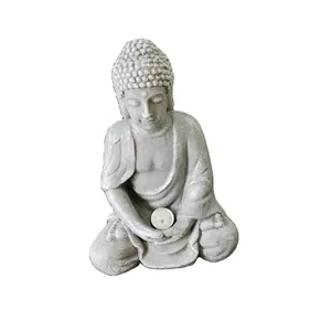 Creative Meditating Buddha Sculpture Sitting Buddha Statue Garden Solar Buddha Statue