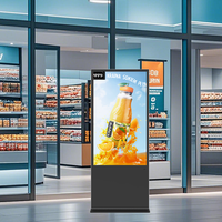 HUSHIDA Señalización Digital y Pantalla LCD Wifi Sin Pantalla Táctil, Tótems de Pie, Quioscos de 43 Pulgadas, Equipo de Reproducción de Publicidad para Interiores