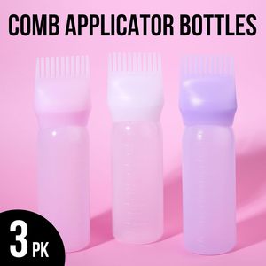 Wholesale Custom Plastic Detangling Hair <b>Brush</b> Set Massage Shampoo <b>Brush</b> and 6oz Hair Dyeing Applicator Bottle - Product Image 2
