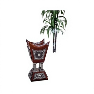 Quemador de Incienso de Madera Estilo Marroquí, Decorativo con Incrustaciones de Plata, Porta Incienso para el Hogar, Aromaterapia, Bakhoor - Product Image 1